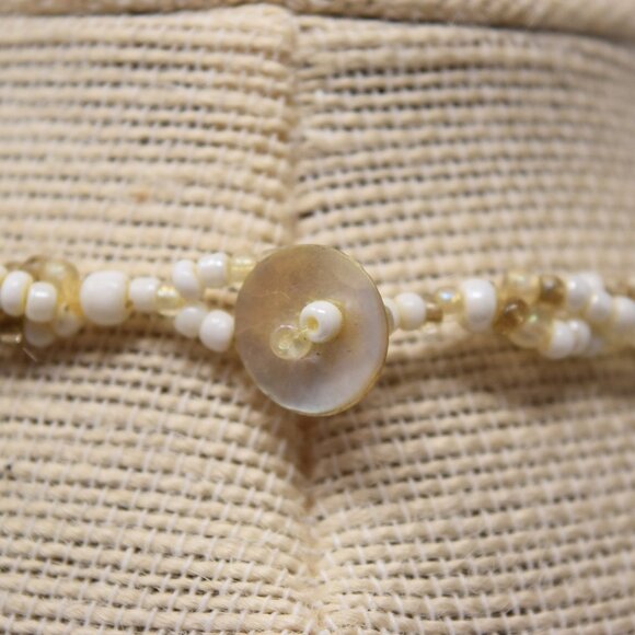 Handmade Shell Pendant Necklace Multi Strand Seed Beads Statement Beachy Mermaid - Picture 5 of 15